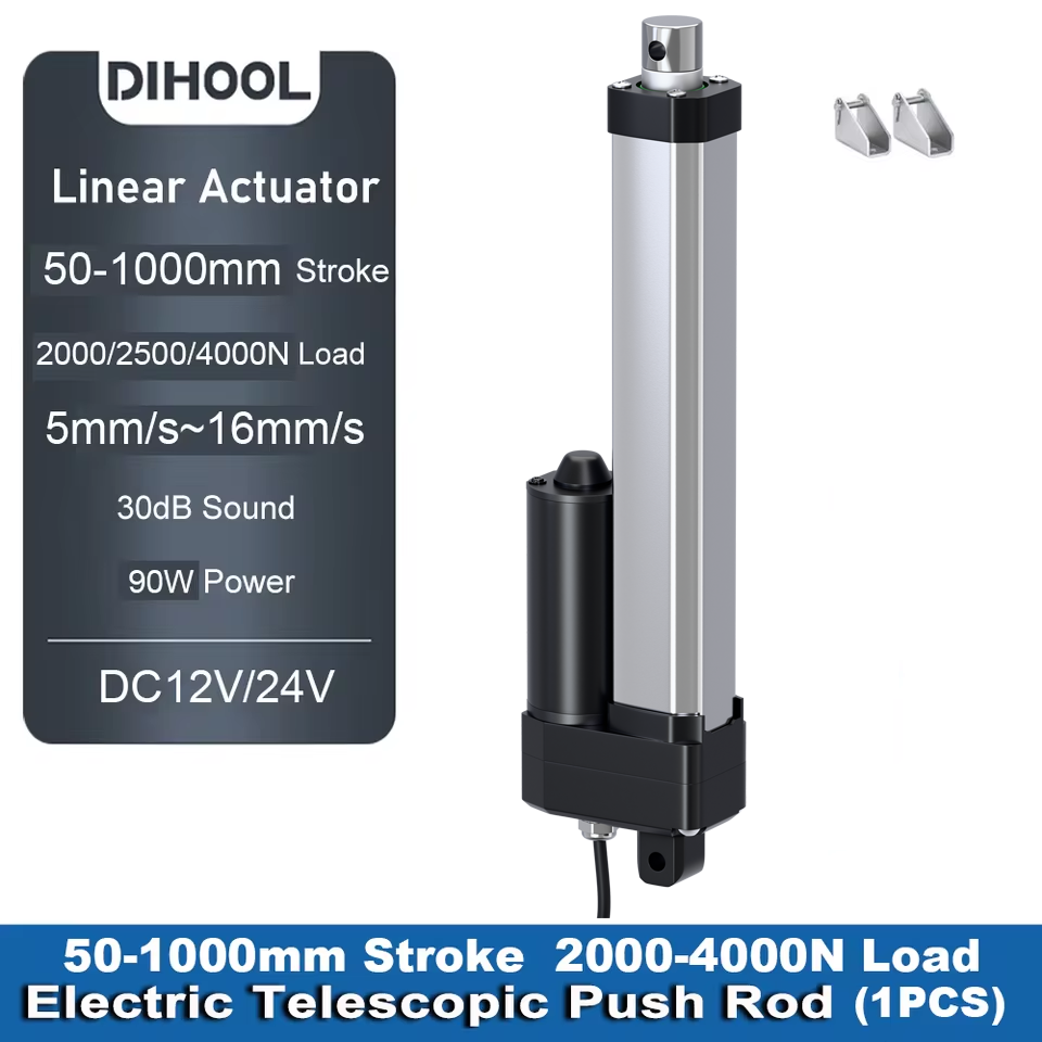 Linear Actuator Electric 1000Mm - Siłownik liniowy DC12V/24V, skok 50MM~1000MM, obciążenie