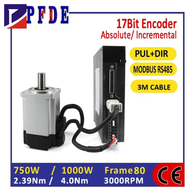 Servo Motor 750W Ac Driver - Enkoder inkrementalny 17-bitowy, silnik serwo AC220V
