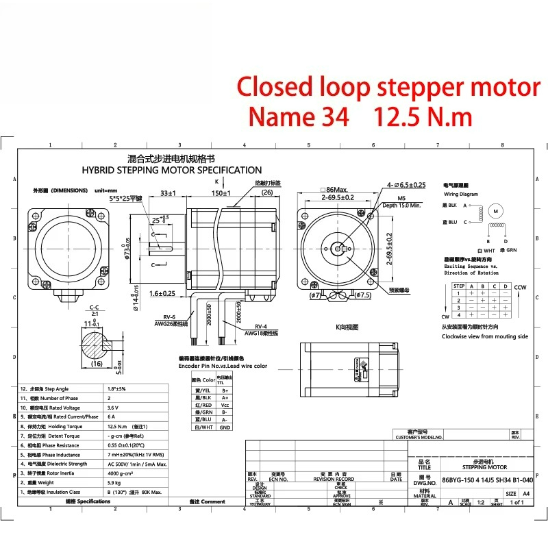 Zestaw silnika krokowego Nema  – Stepper Motor Nema 34 Closed Loop recenzja i cena