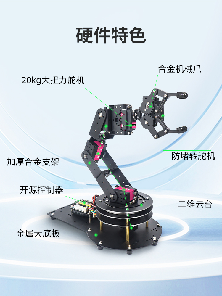 Otwarty kod źródłowy 6-osiowy  – Robotic Arm 6 Axis Desktop recenzja i cena