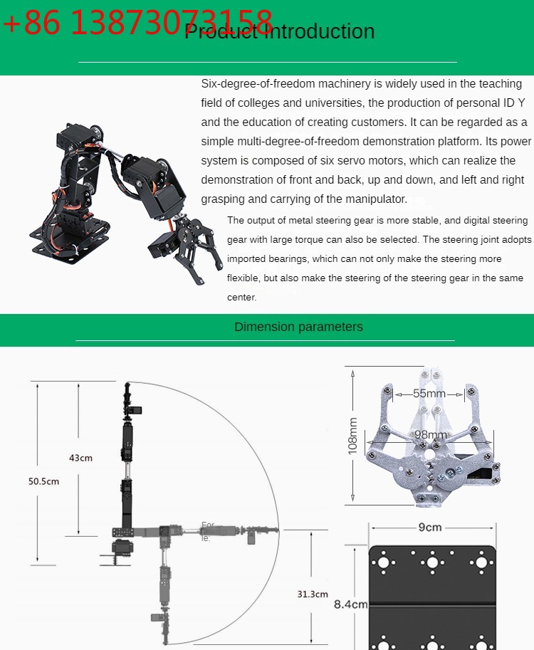 Robot Sliver 6 DOF z metalowym – Robotic Arm Kit Arduino recenzja i cena